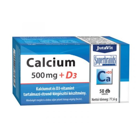 JutaVit Calcium 500mg+D3 tabletta 50x