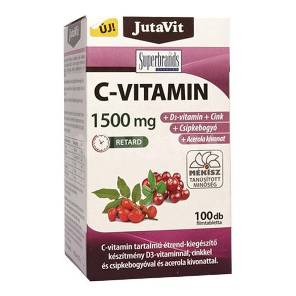 JutaVit C-Vitamin 1500mg +Csipkebogyó +Acerola kivonat + D3 vitamin + Cink 100x