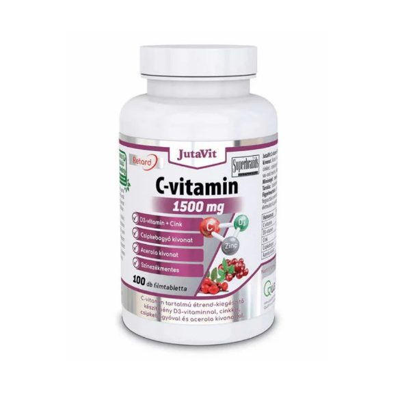 JutaVit C-Vitamin 1500mg +Csipkebogyó +Acerola kivonat + D3 vitamin + Cink 100x