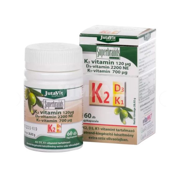 JutaVit K2 120 µg+D3 2200 NE+ K1 700 µg vitamin 60x