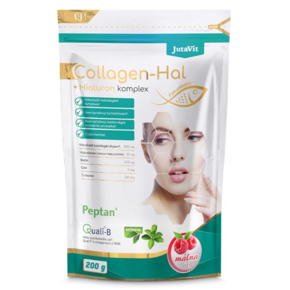 Jutavit Collagen Hal+Hialuron Komplex Málna 200g