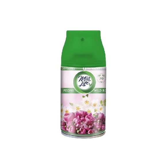 Miss Life Légfrissítő Utántöltő készülékhez 250ml Peony Wild Rose