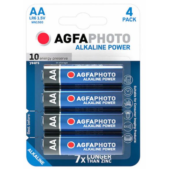 AgfaPhoto Elem 1,5V Alkáli Ceruza AA/LR6/4 Db-os BL