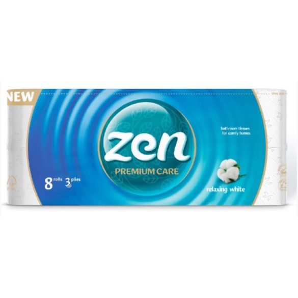 Zen Premium Care Wc papír 8 Tekercs 3Rétegű 145Lap 19m Relaxing White