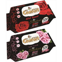   My Comfort Nedves Törlőkendő 120db-os Rózsa Illattal Alkohol mentes