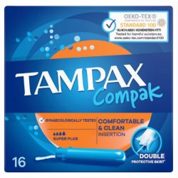   Tampax Compak Egészségügyi Tampon Applikátoros 16db-os Super Plus