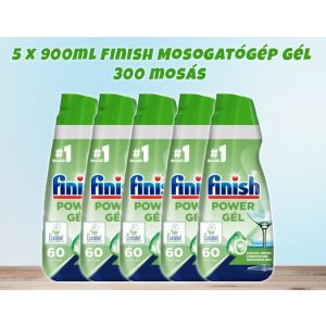 5x Finish Mosogatógép Gél 900ml Gél 0% Zero
