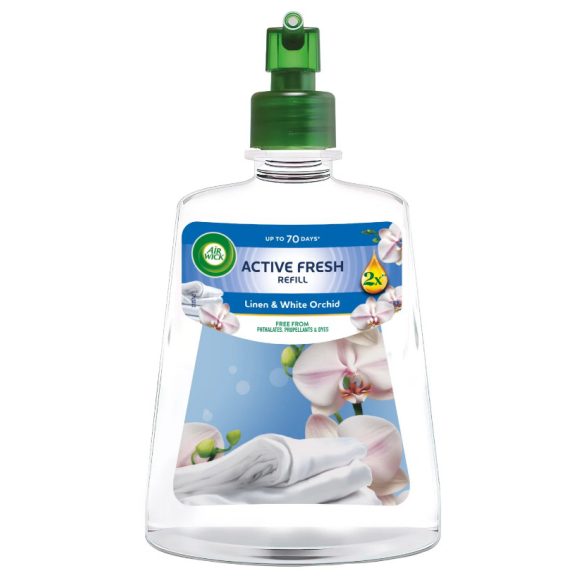 Air WickActive Fresh Automata Légfrissítő Utántöltő 228ml Friss Pamut & Fehér Orchidea