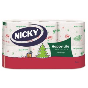 Nicky Christmas Wc Papír 6Tekercs 3Rétegű Karácsonyi Mintás