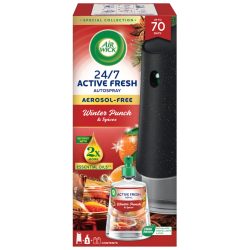   Air Wick ActiveFresh Automata Légfrissítő Készülék és Utántöltő 228ml Gyümölcsös és Téli Puncs - Fekete