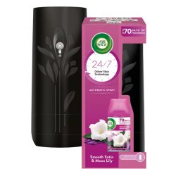   Air Wick Automata Légfrissítő Készülék és Utántöltő 250ml Bársonyos Szatén és Liliom - Fekete
