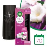 Air Wick Automata Légfrissítő Készülék és Utántöltő 250ml Bársonyos Szatén és Liliom - Fekete