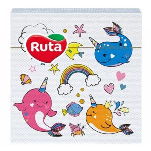 Ruta Szalvéta 20db-os 3 Rétegű 33x33cm Fairy Delfines