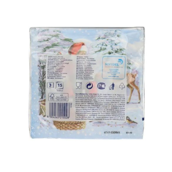 Regina Christmas Szalvéta 15db-os Karácsonyi mintás 3 rétegű 33x33cm 