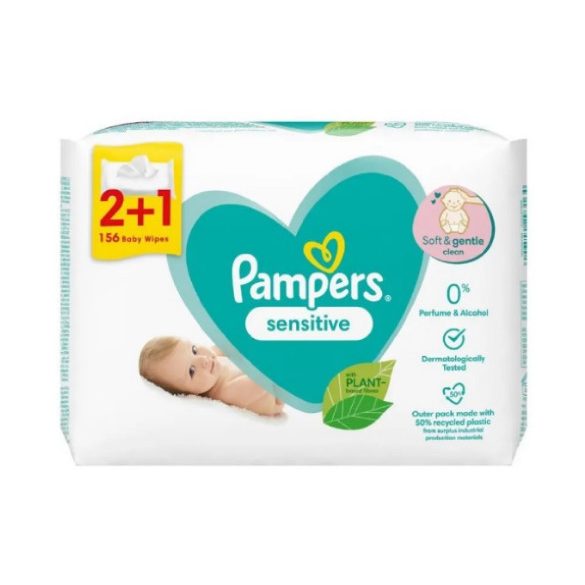 Pampers Nedves törlőkendő 52db-os Sensitive 2+1