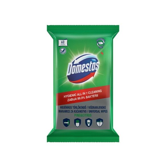 Domestos higénikus törlőkendő pine&citrus - 60db