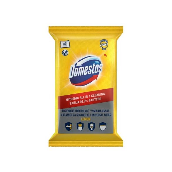 Domestos higiénikus törlőkendő lemon - 60db