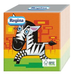   Regina Szalvéta 1 ret 45db Kids (Többféle mintás) (Zebra)