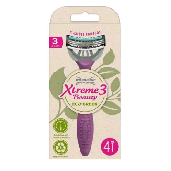 Wilkinson XTREME3 Beauty ECO Green női eldobható borotva - 4db