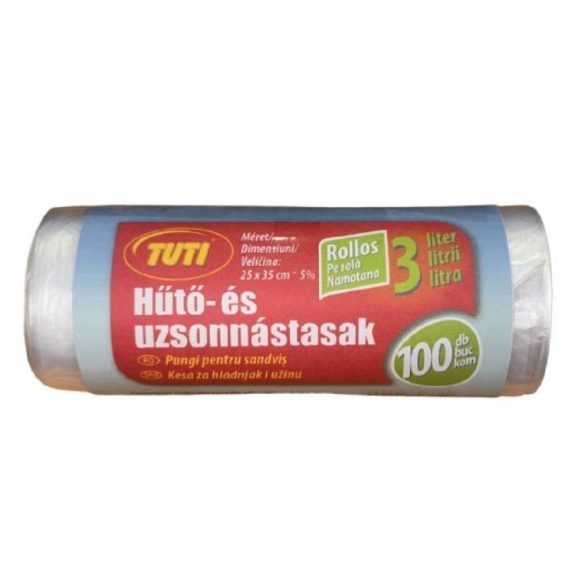 TUTI Hűtő és Uzsonnatasak Rollos 3L 25x35cm 100db-os