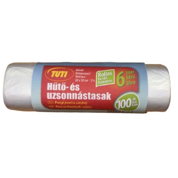 TUTI Hűtő és Uzsonnatasak Rollos 6L 30x50cm 100db-os