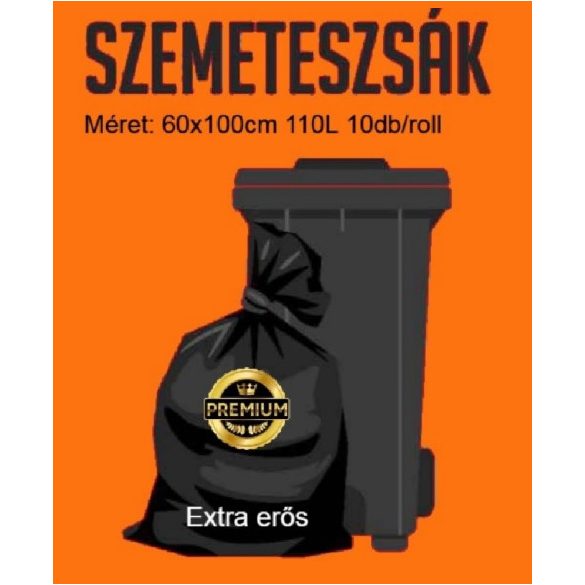 Extra Erős Szemeteszsák 110L (60x100cm) 10db-os