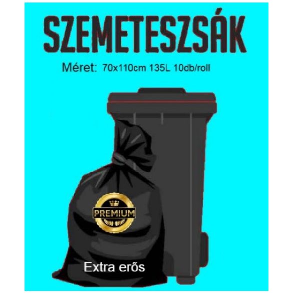 Extra Erős Szemeteszsák 135L (70x110cm) 10db-os 