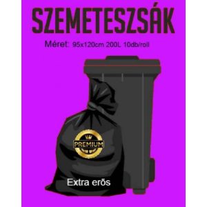 Extra Erős Szemeteszsák 200L (95x120cm) 10db-os 