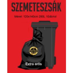 Extra Erős Szemeteszsák 280L (120x140cm) 10db-os 