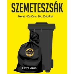 Erős Szemeteszsák 80L (60x80cm) 20db-os 