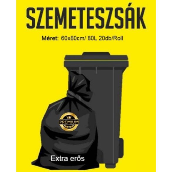Erős Szemeteszsák 80L (60x80cm) 20db-os 