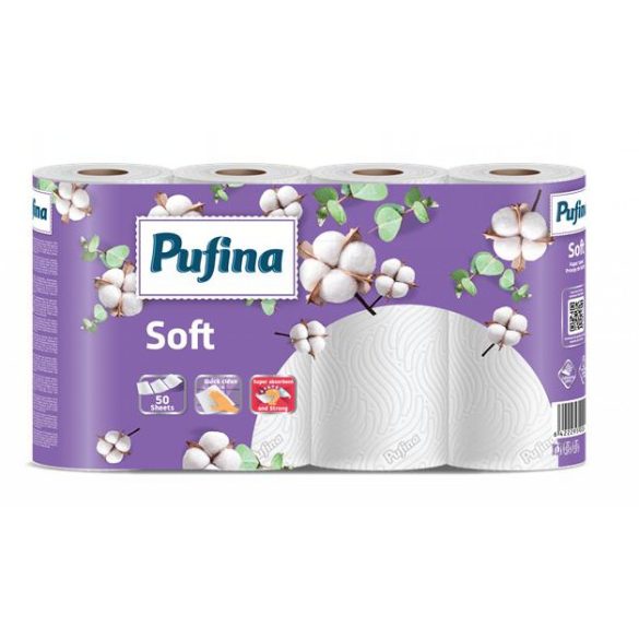 Pufina Papírtörlő 4 Tekercs 4x50Lap 2Rétegű Soft