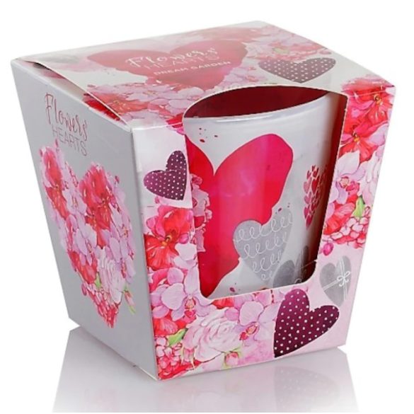 Bartek Poharas Gyertya 115g Flowers Hearts