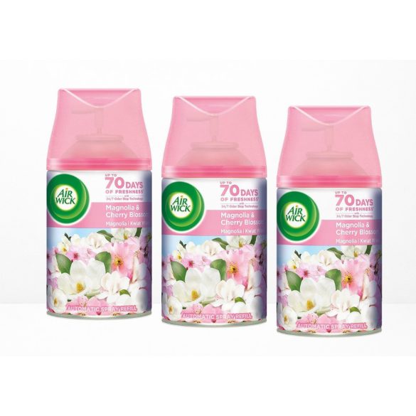 3x AIR WICK 250ML Légfrissítő Utántöltő Magnolia & cherry blossom