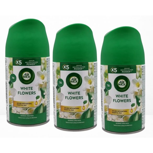 3x AIR WICK 250ML Légfrissítő Utántöltő White flowers freesia & jasmine