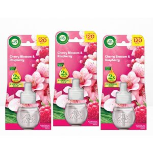 3x AIR WICK elektromos utántöltő légfrissítő 19ml Cherry Blossom & Raspberry