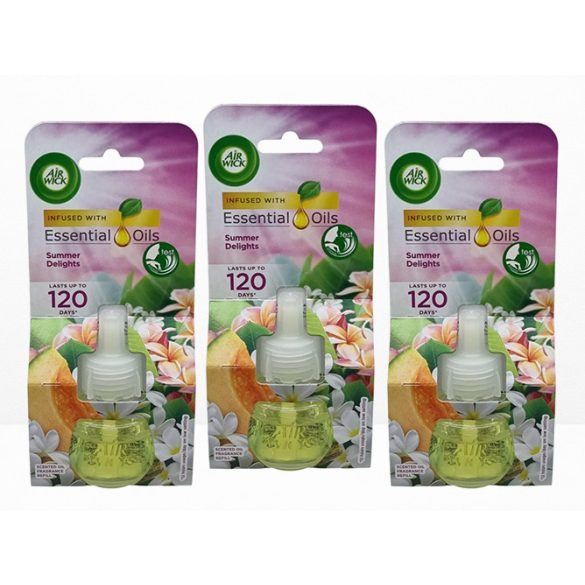 3x AIR WICK elektromos utántöltő légfrissítő 19ml summer delights