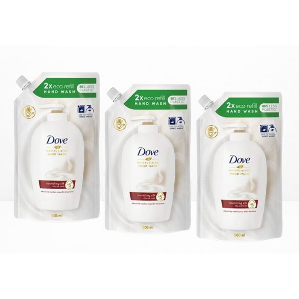 3x DOVE Folyékony Szappan Utántöltő 500ml Fine Silk